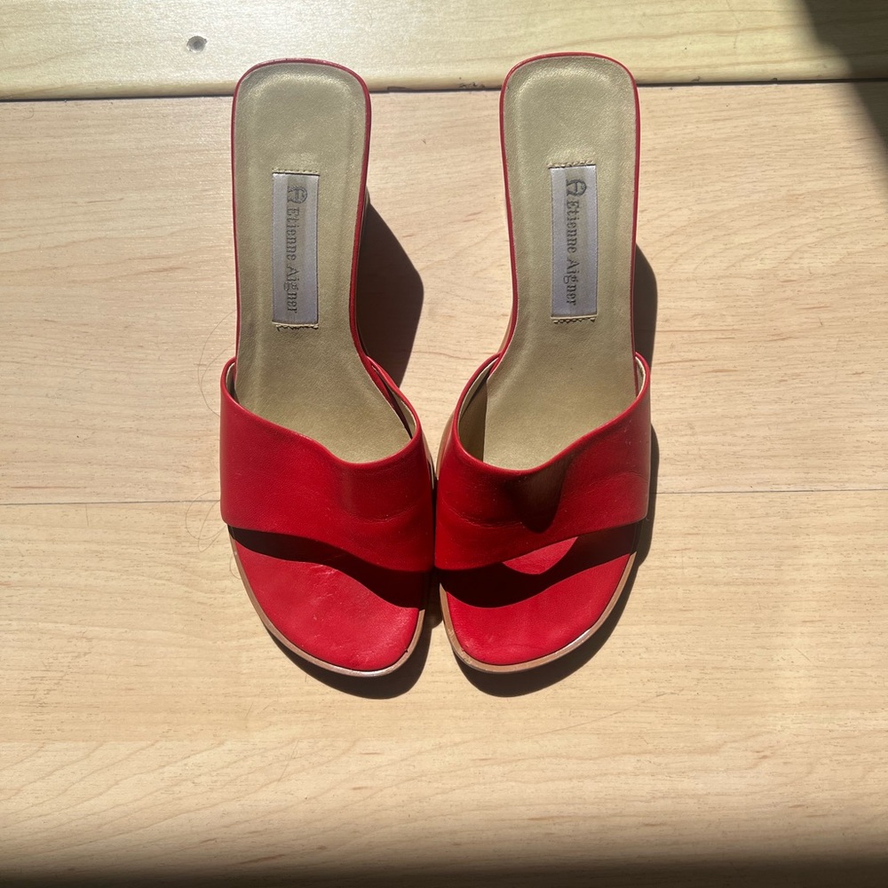 Etienne Aigner Women's Vibrant Red Mules